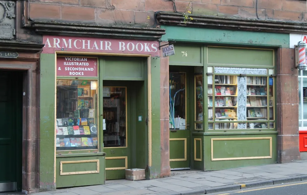 Armchair Books' shopfront on West Port, Edinburgh